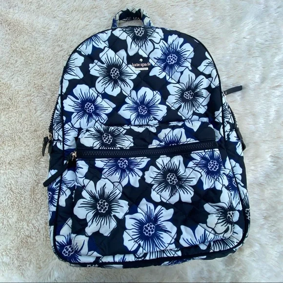 Kate Spade Dark Blue Floral Backpack kate spade | Bags | Kate Spade Carley Navy Blue Floral  main image 3
